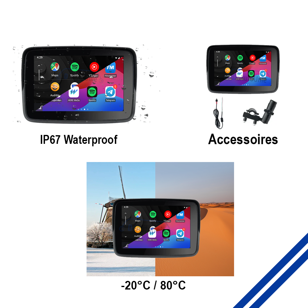 CarPlay pour moto | CarPlay & Android Auto | Bluetooth | M5 Pro